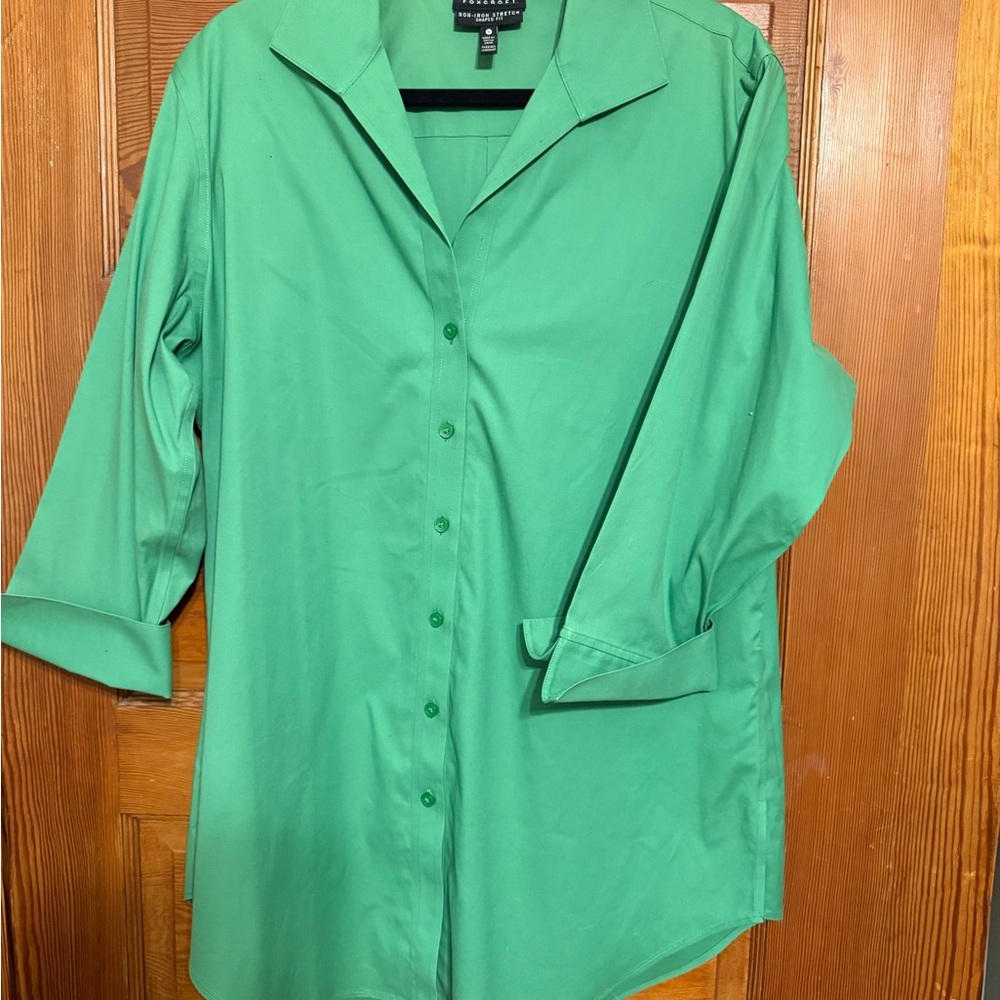 Foxcroft Emerald Non-Iron Stretch Tunic Shirt 16